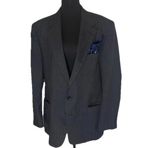 VTG Hill & Archer Jacket Mens 42 Blue Plaid 2-Button Blazer Sport